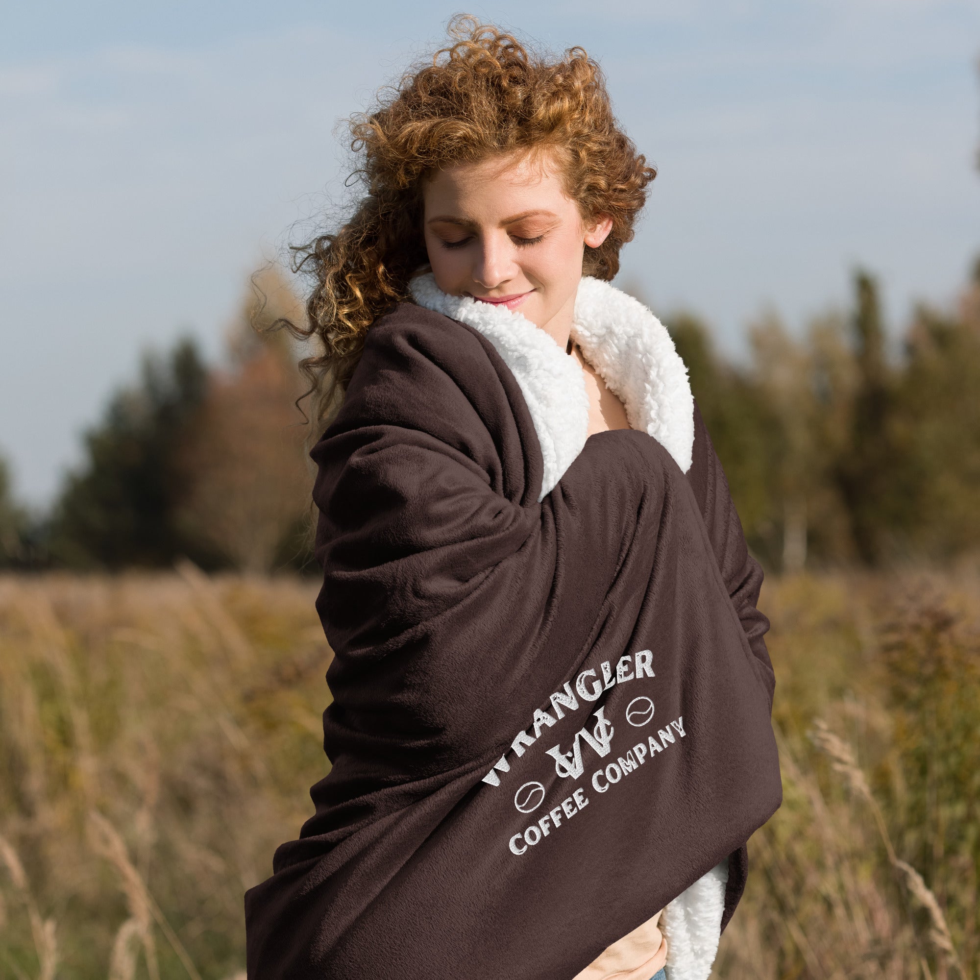 Embroidered Sherpa Blanket Cozy and Warm